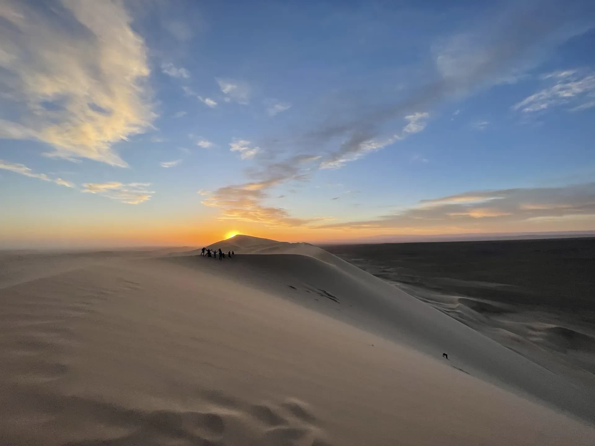 Group sunset at Khongor sand dunes