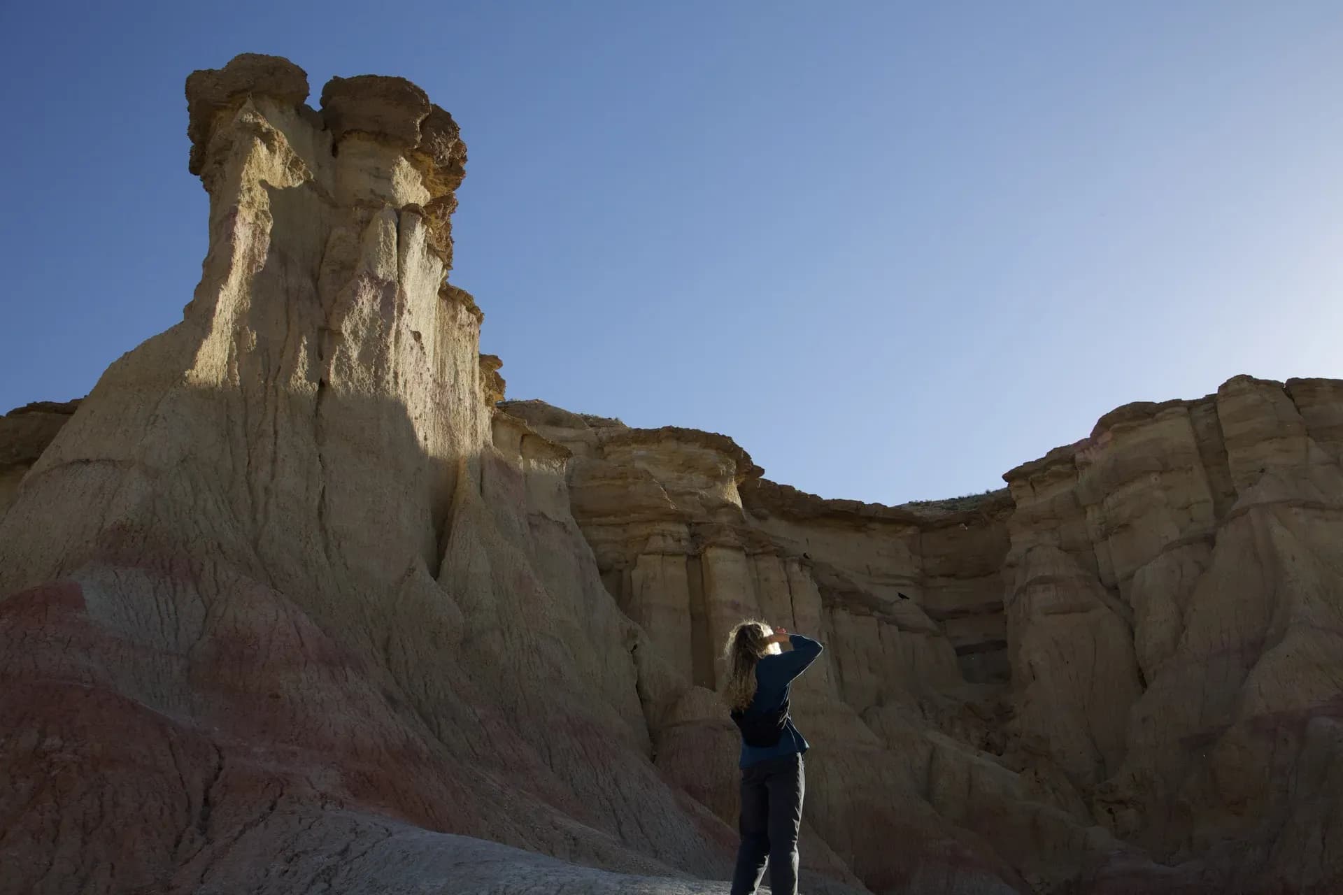 Explorer at Tsagaan Suvarga rock formations